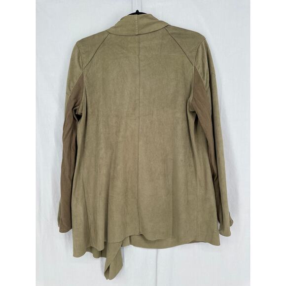 BlankNYC Jacket Womens Large Green Faux Suede Olive Drape Lightweight Stretch - Picture 3 of 9